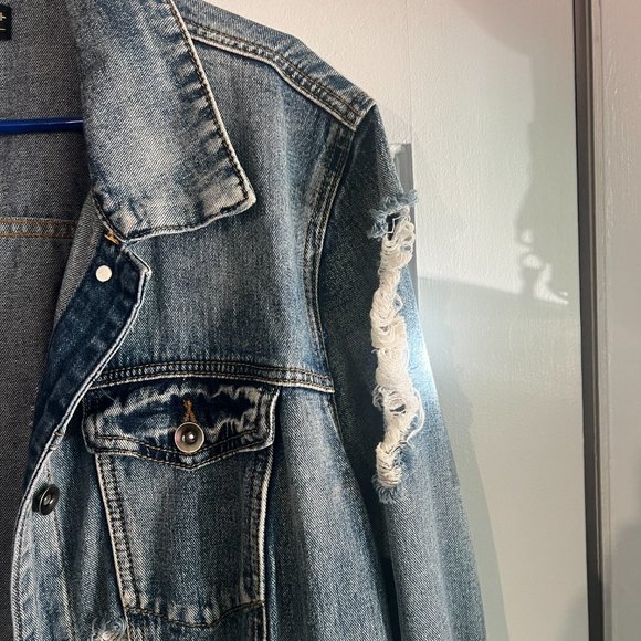 Forever 21 Distressed Jean Jacket - Picture 4 of 6